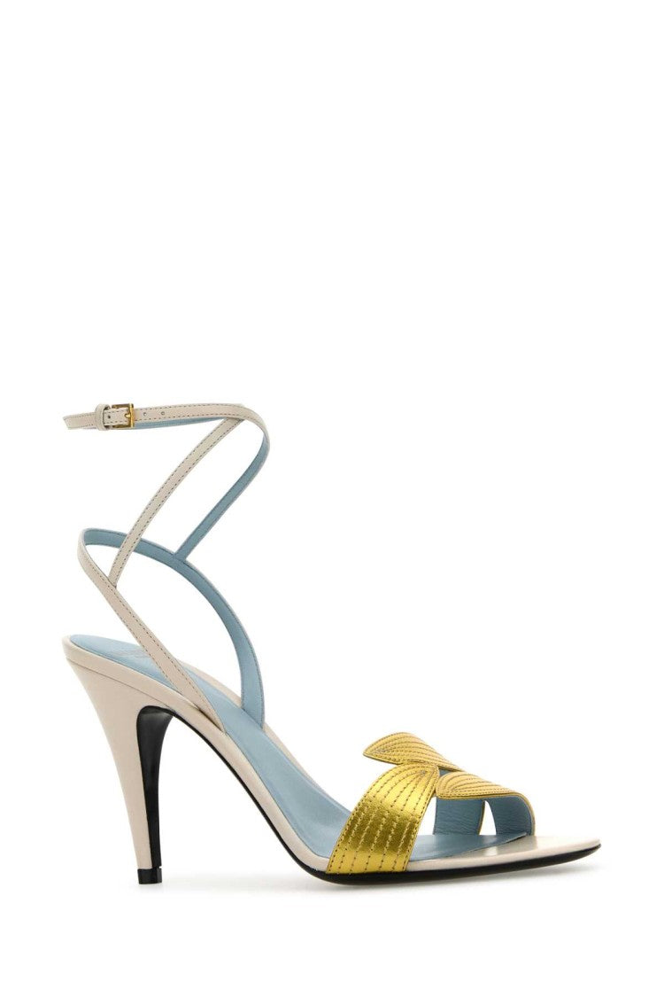 Valentino Garavani Ivory Leather Foliefoliage Sandals