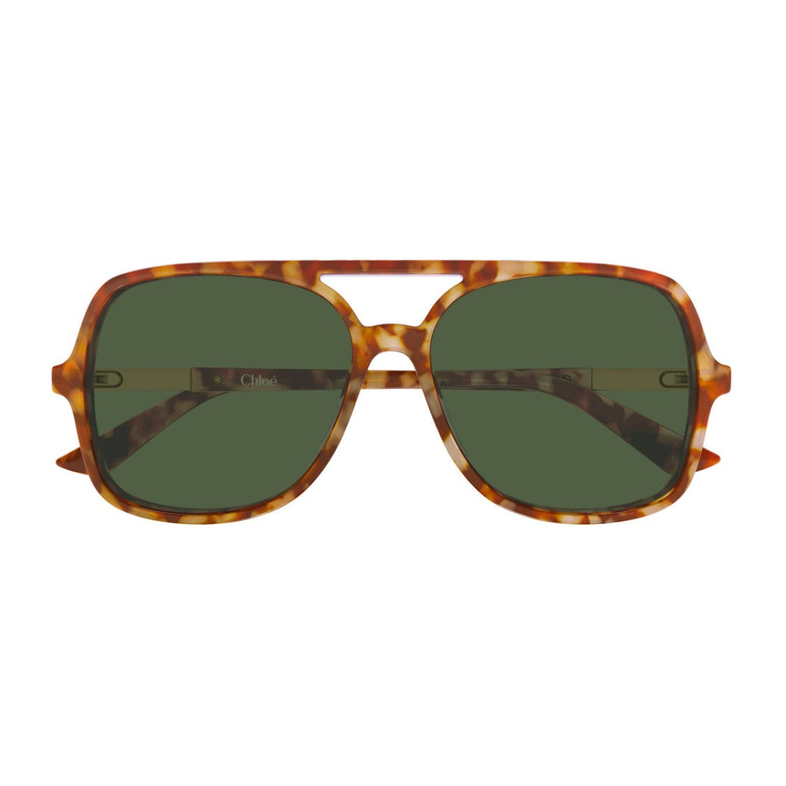 Chloé Havana Ch0364s Oversized Acetate Aviator Sunglasses