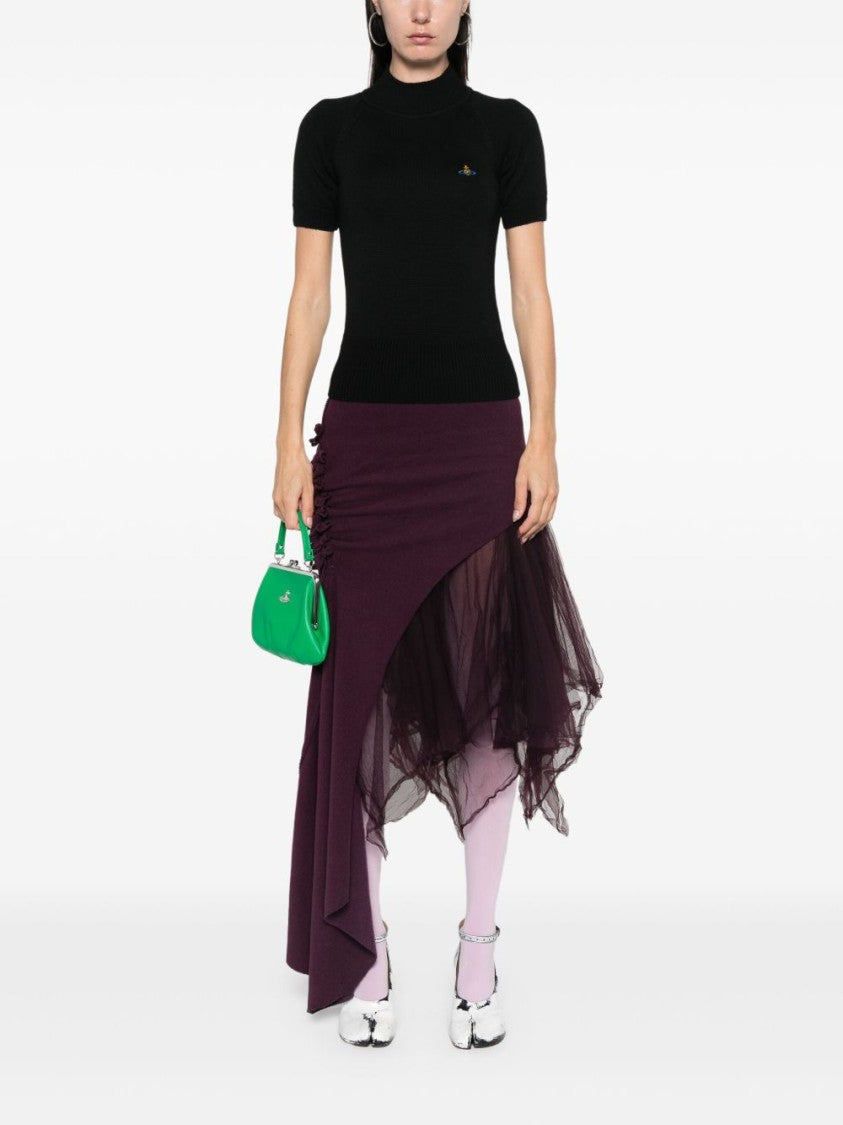 Vivienne Westwood Black Fine Ribbed Knit Top