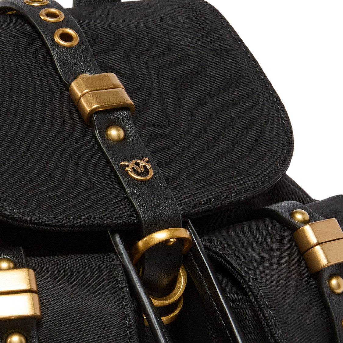 Pinko Nylon Backpack With Gold-Colored Metal Details