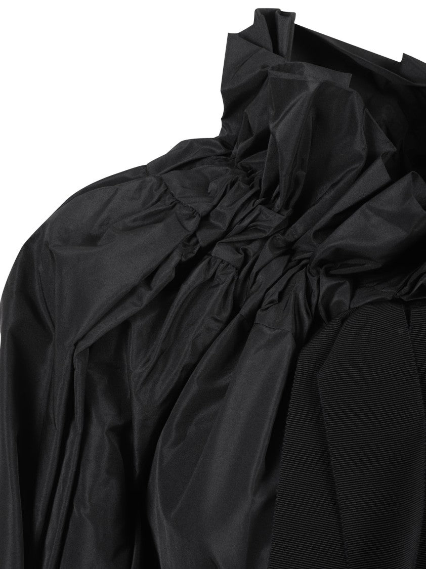 Patou Structured Black Dress With High Neckline