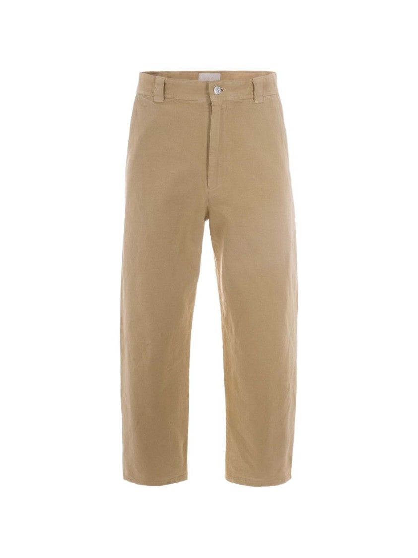 A.P.C. Camel Beige Straight Leg Trousers With Button Fastening