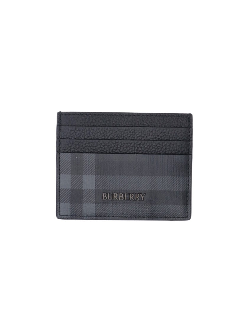 Burberry Check Pattern Cardholder With Tone-On-Tone Logo
