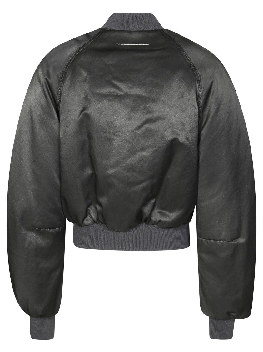 Mm6 By Maison Margiela Structured Black Jacket With Classic Collar