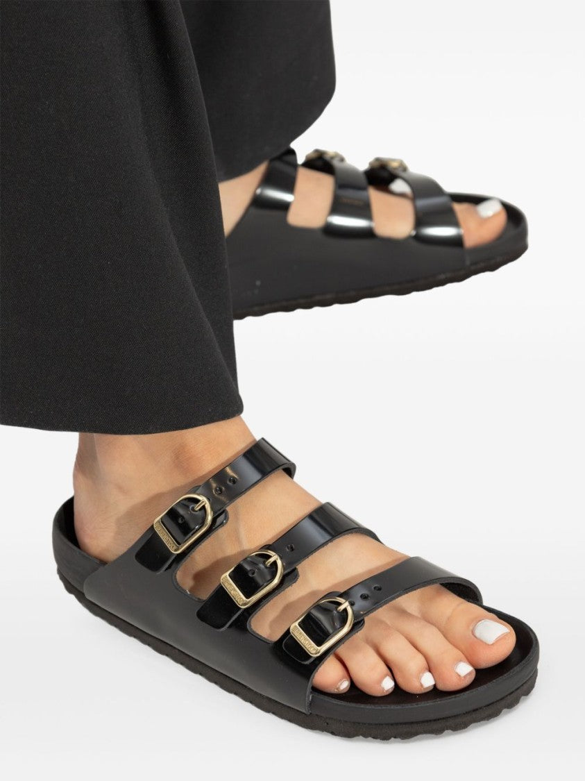 Birkenstock Black Slip-On Sandal With Adjustable Buckle Straps