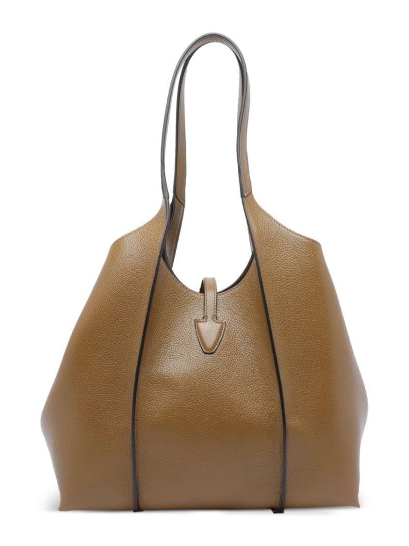 Tod's Black T Timeless Textured Calfskin Tote Bag