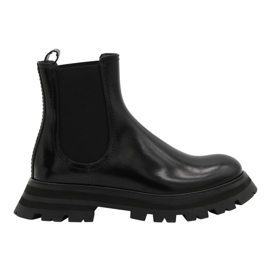 Alexander Mcqueen Chunky Leather Chelsea Boots With Ridged Sole