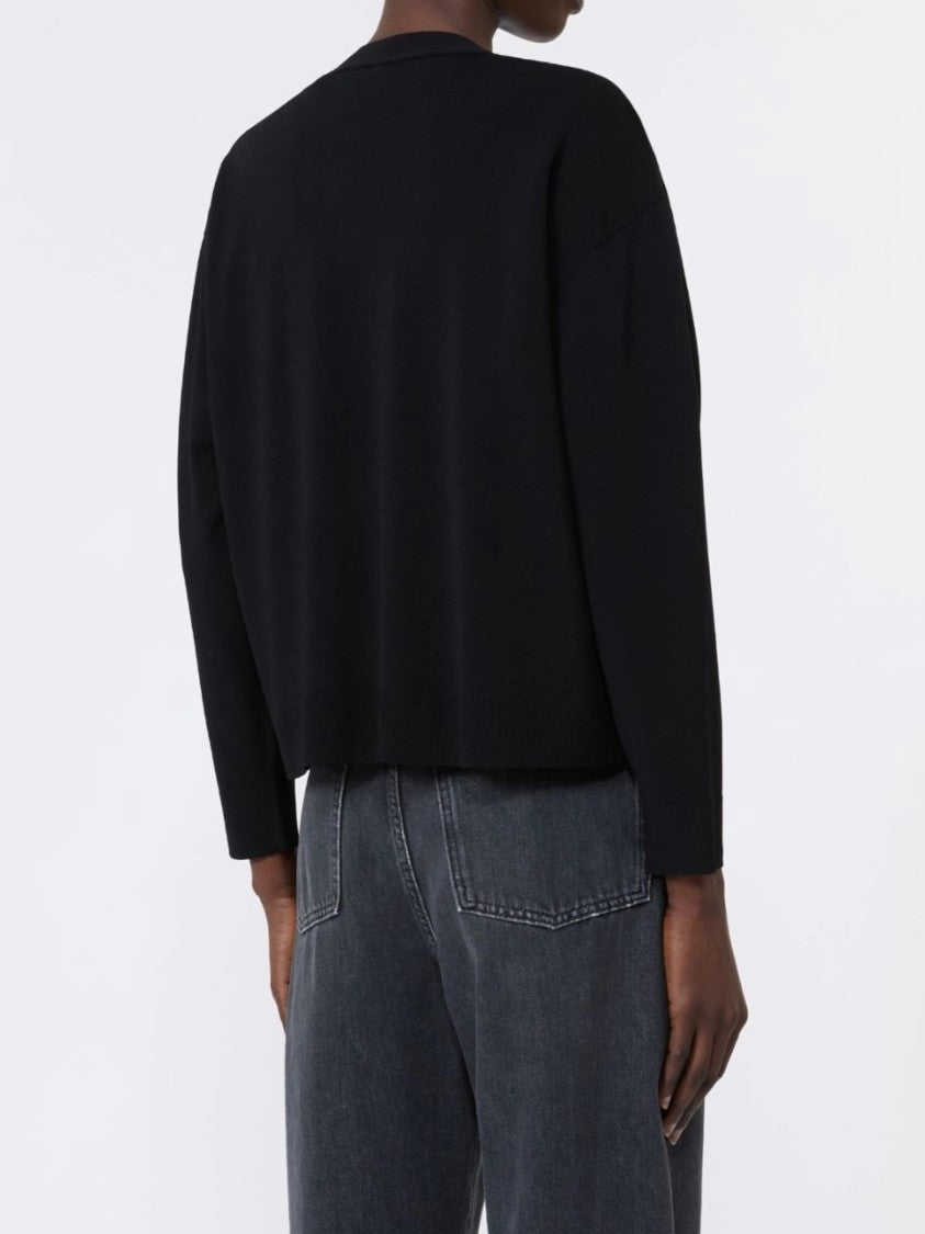 Weekend Cropped Cardigan With V-Neckline And Button-Down Front