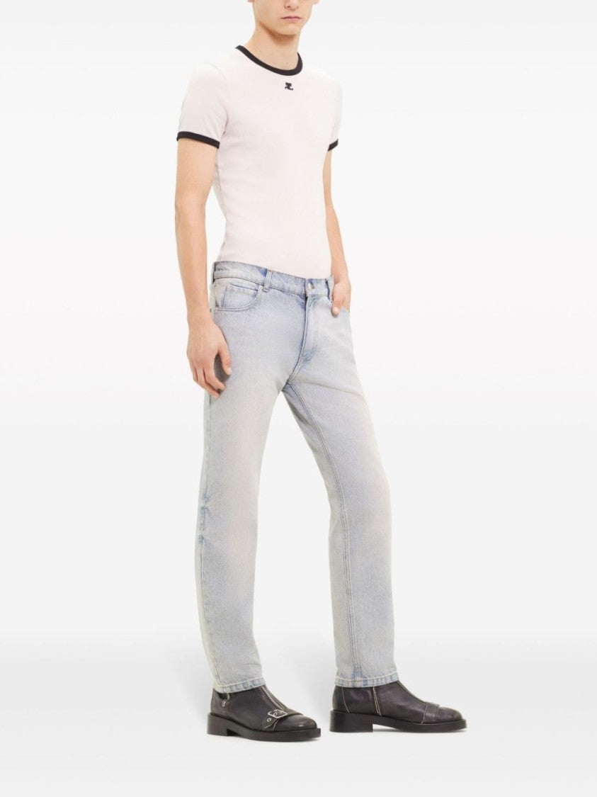 Courrèges Tapered Light Blue Denim Trousers