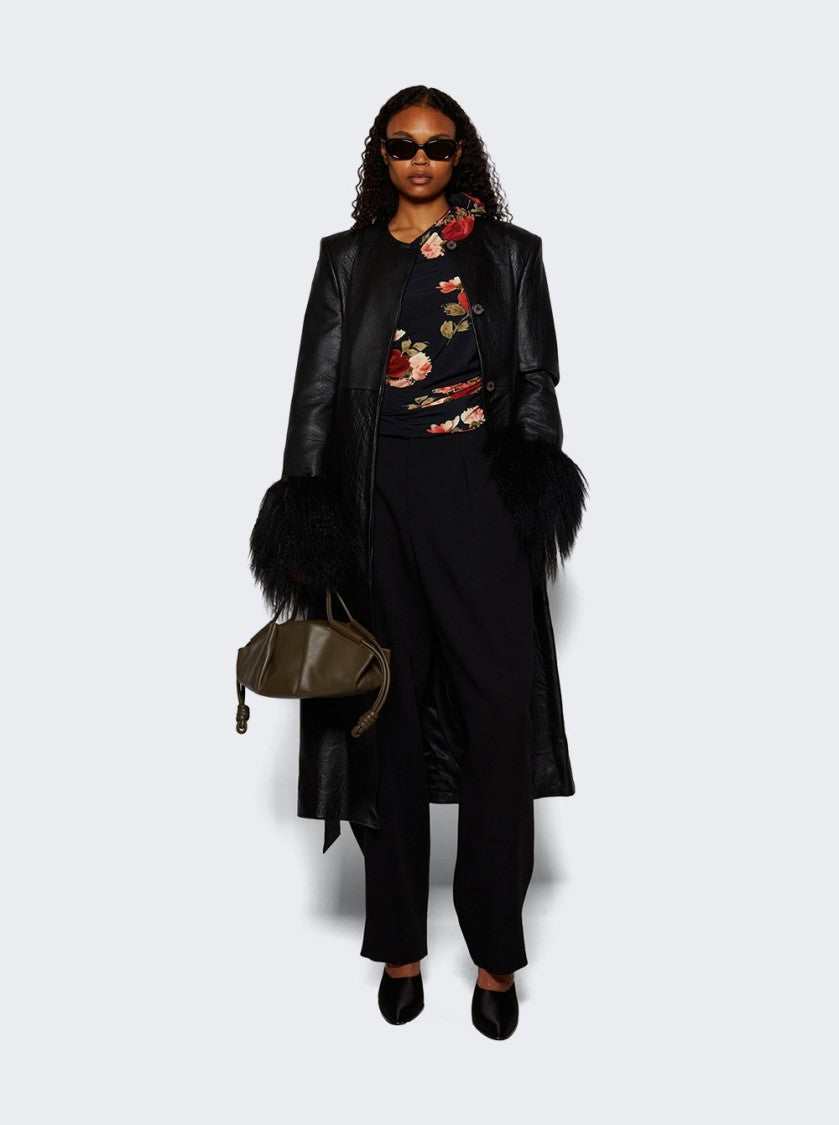 Magda Butrym One Shoulder Shirt Rose Print