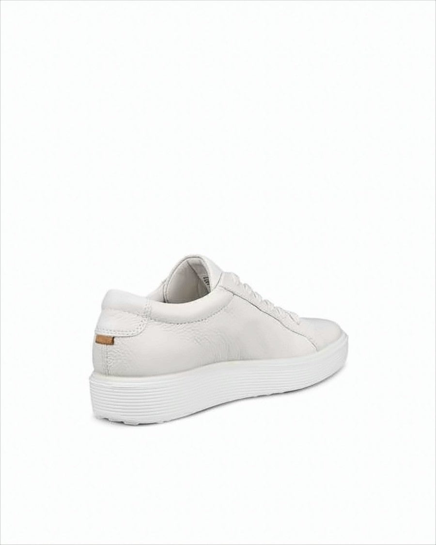 Ecco Minimalist White Leather Sneakers With Padded Collar