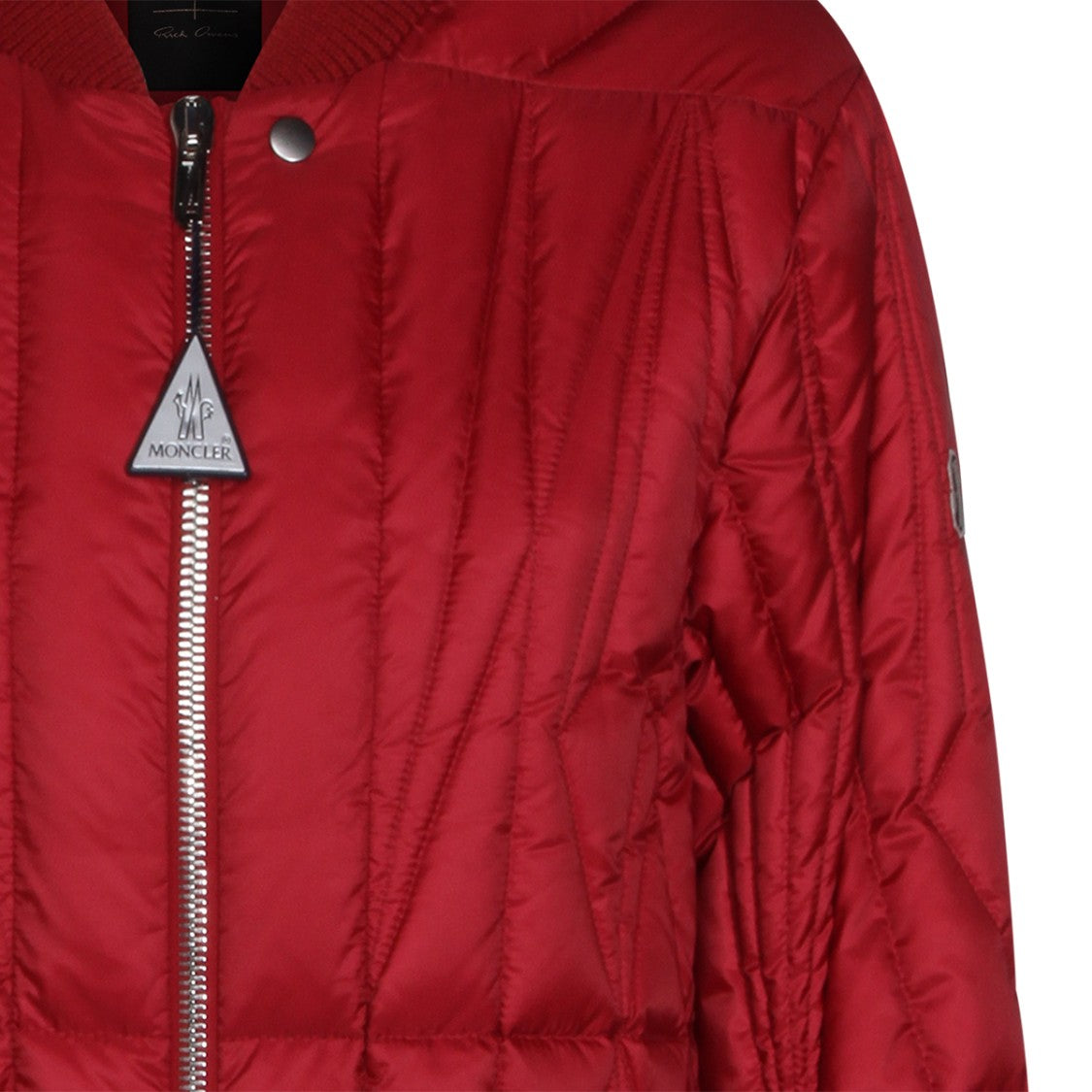 Moncler X Rick Owens Red Geocamo Flight Down Jacket With Bomber Collar