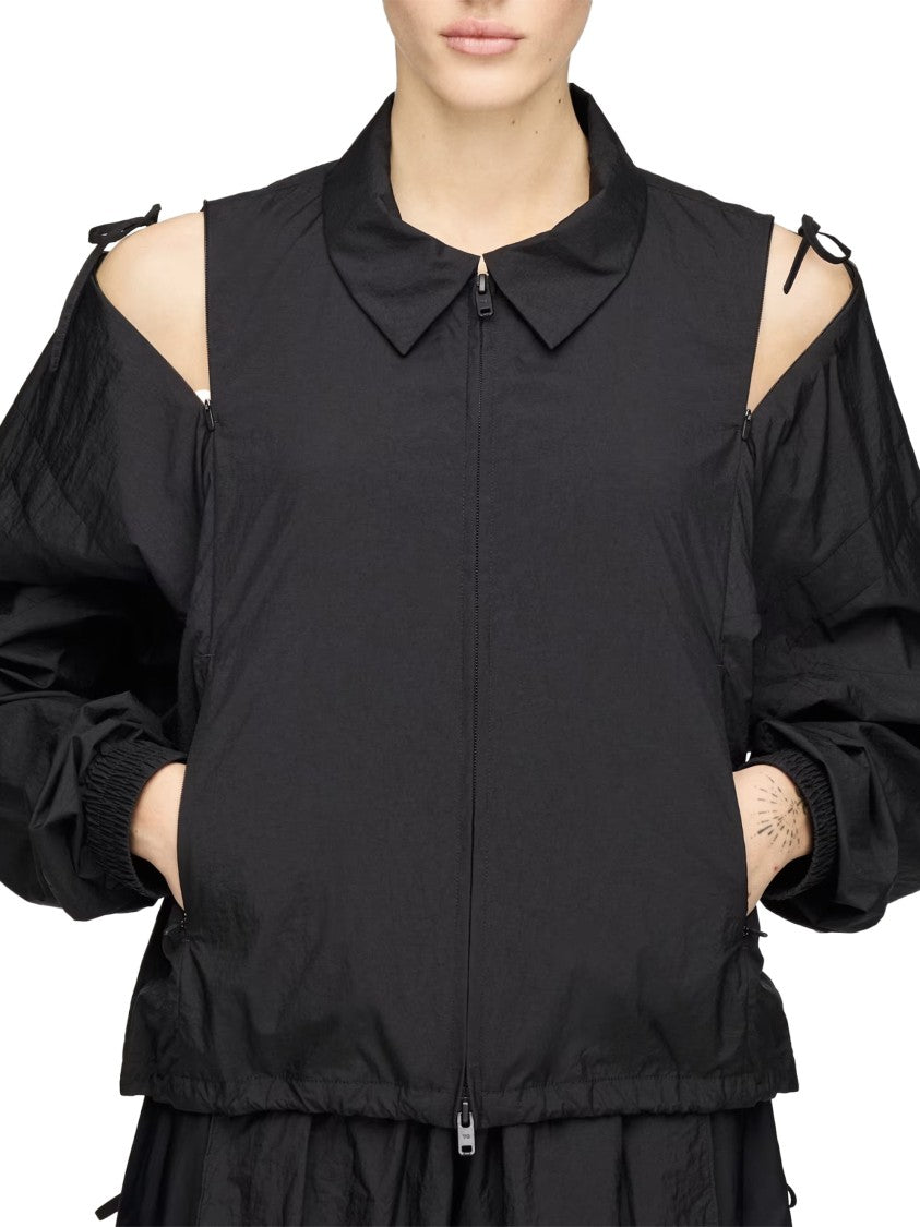 Y-3 Cropped Black Jacket With Classic Collar