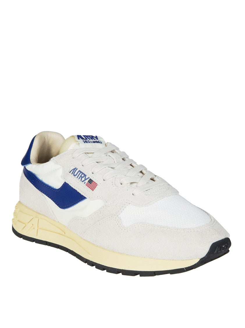 Autry White Reelwind Low Suede Mesh Sneakers