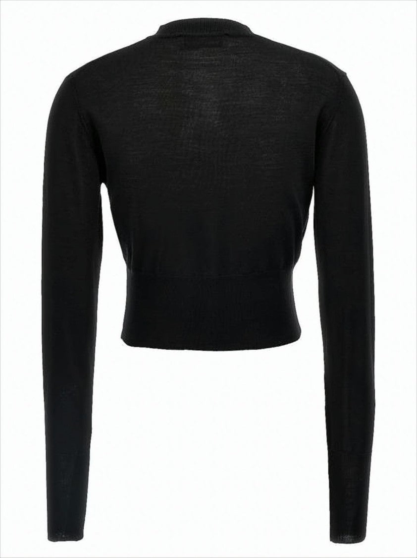 Vivienne Westwood Cropped Black Cardigan With Button-Down Front