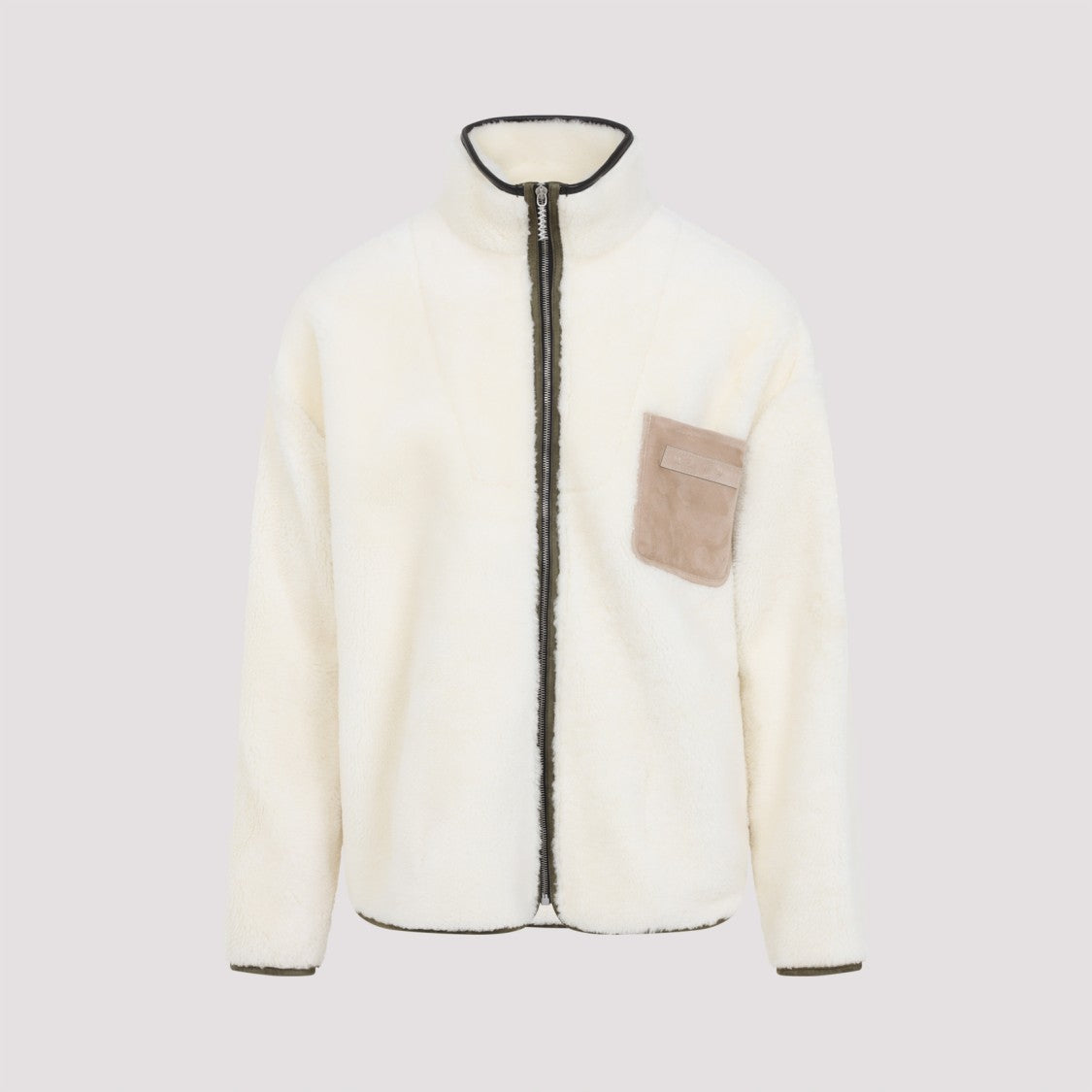 Marni Soft Plush White Jacket With High Collar