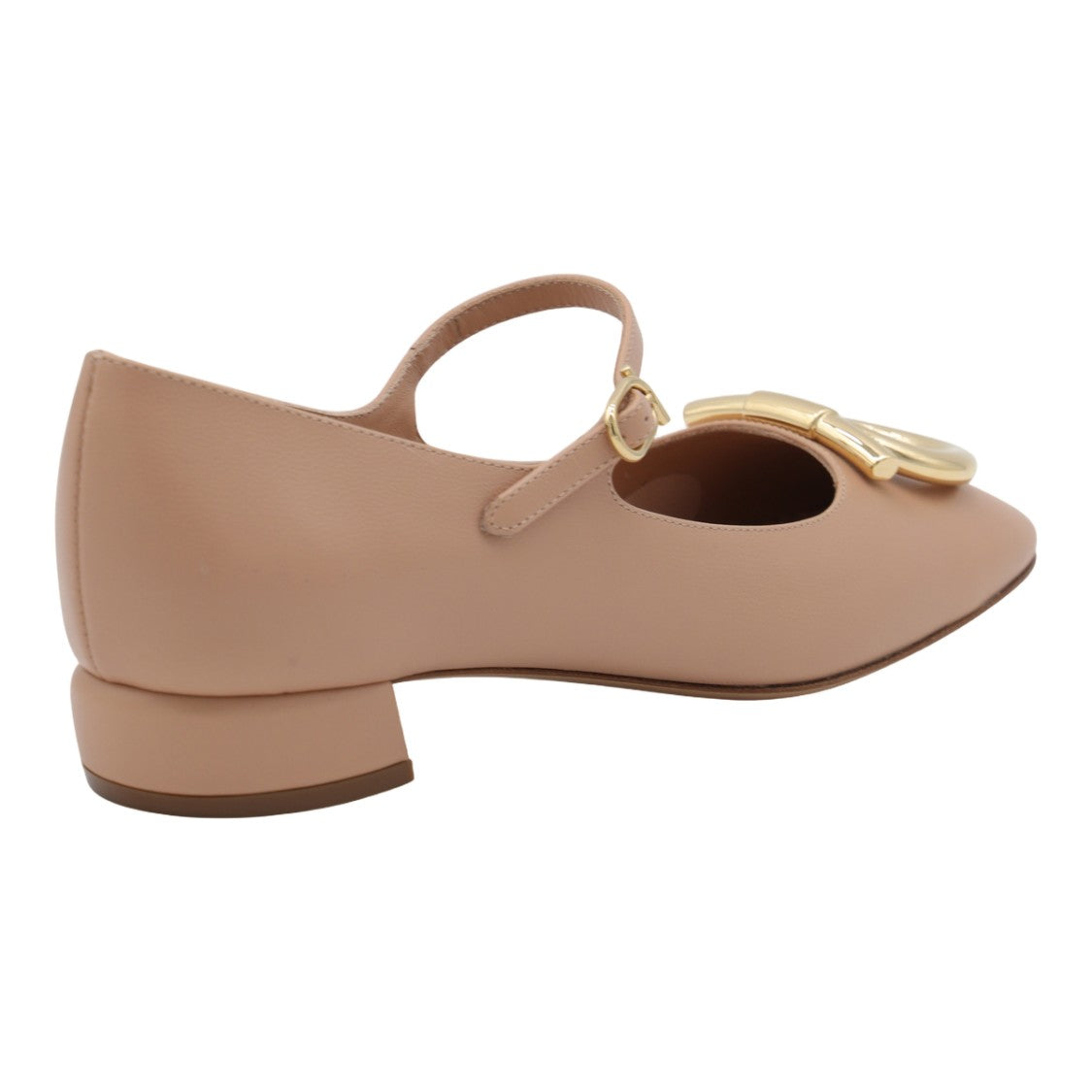 Ferragamo Rounded Toe Low-Heeled Shoes With Ankle Strap