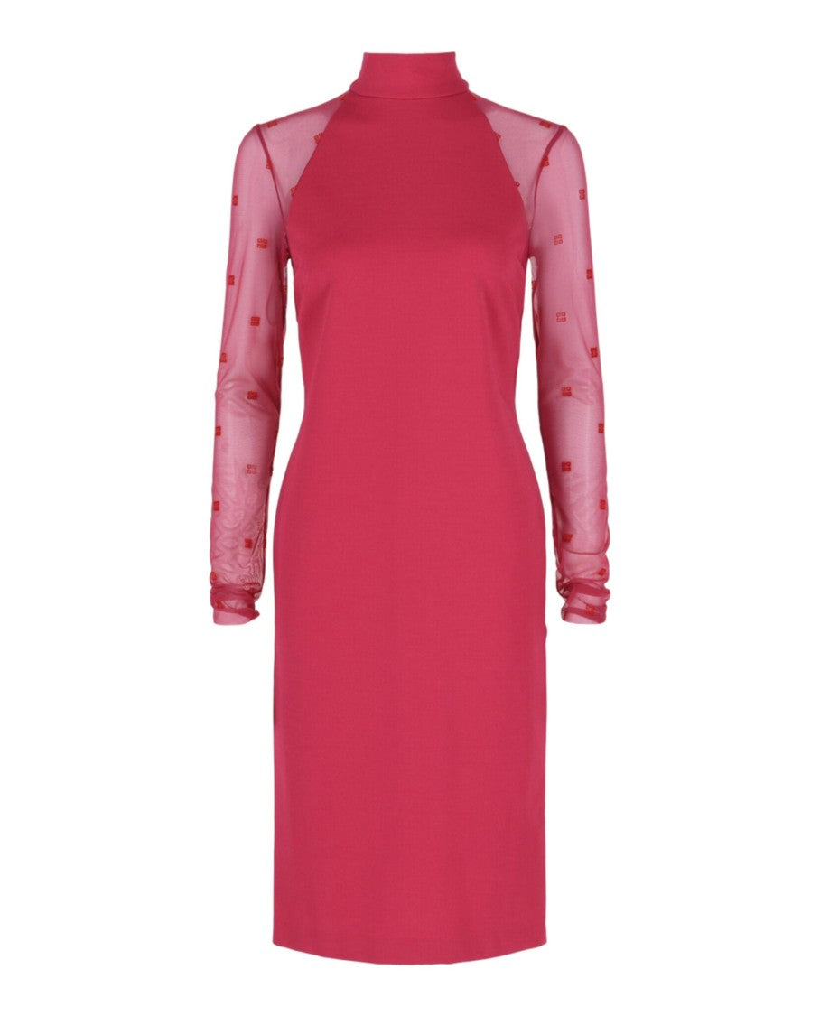Givenchy Mesh 4G Mock Neck Dress
