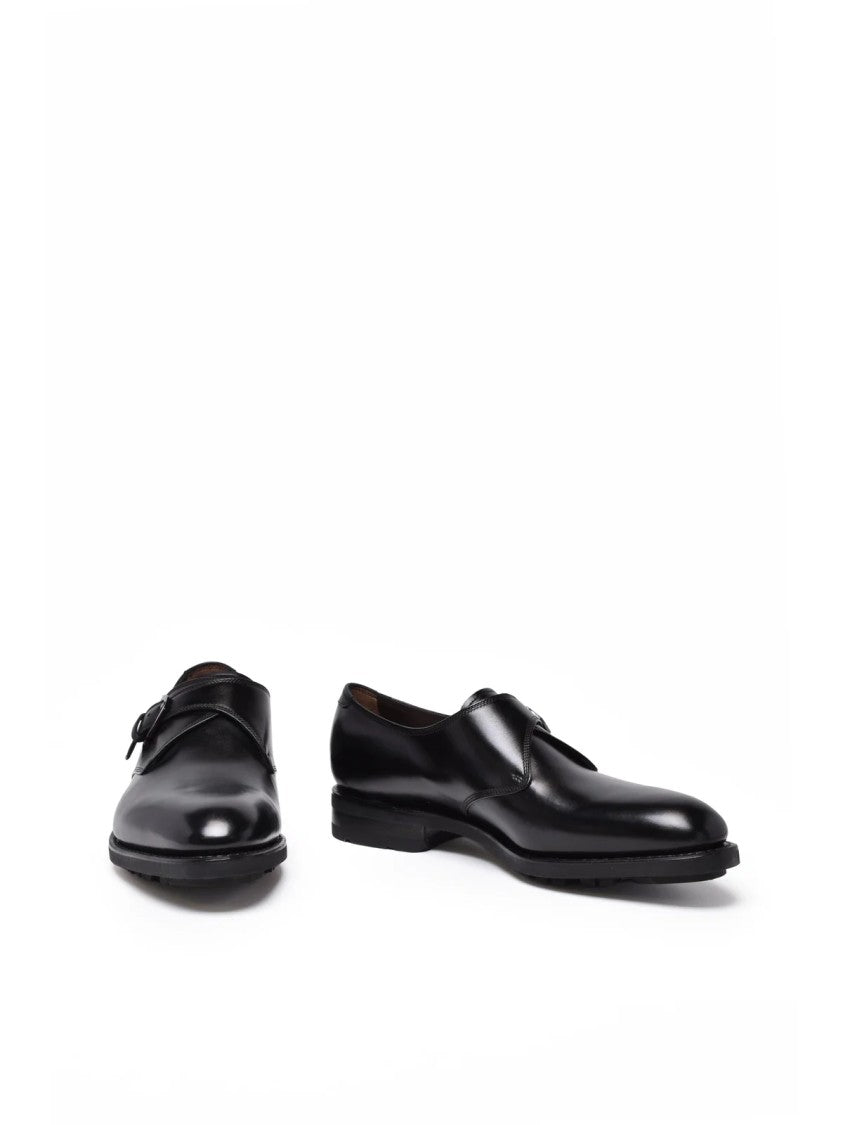 Salvatore Ferragamo Black Leather Monk Shoes