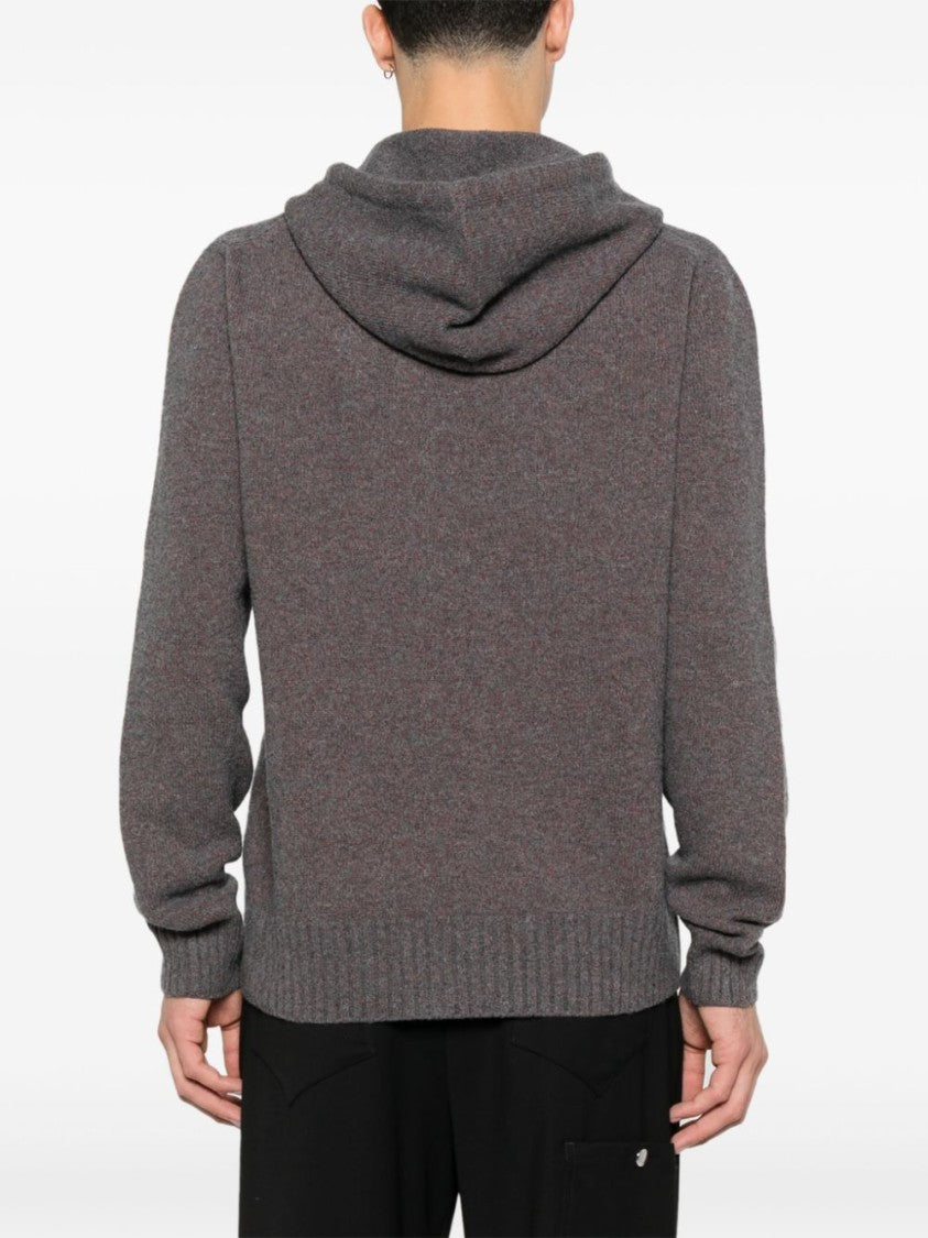 Alexander Mcqueen Relaxed-Fit Grey Hooded Sweater