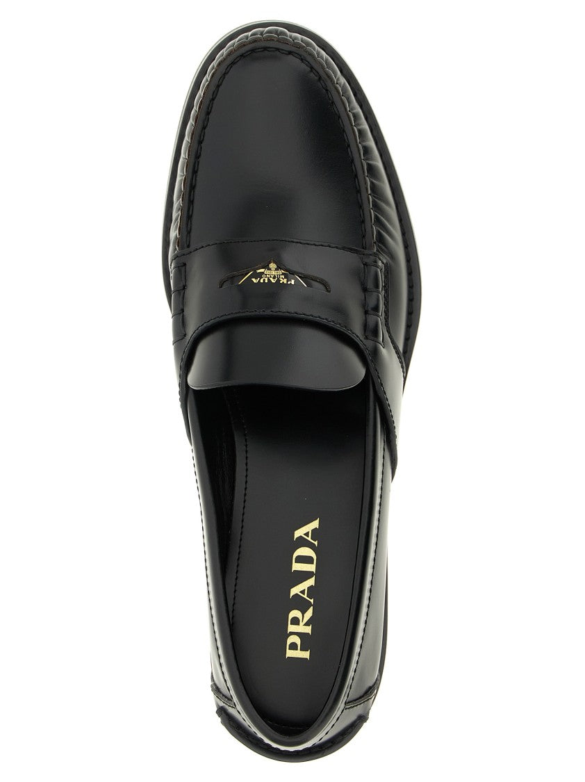 Prada Brushed Calf Leather Loafers