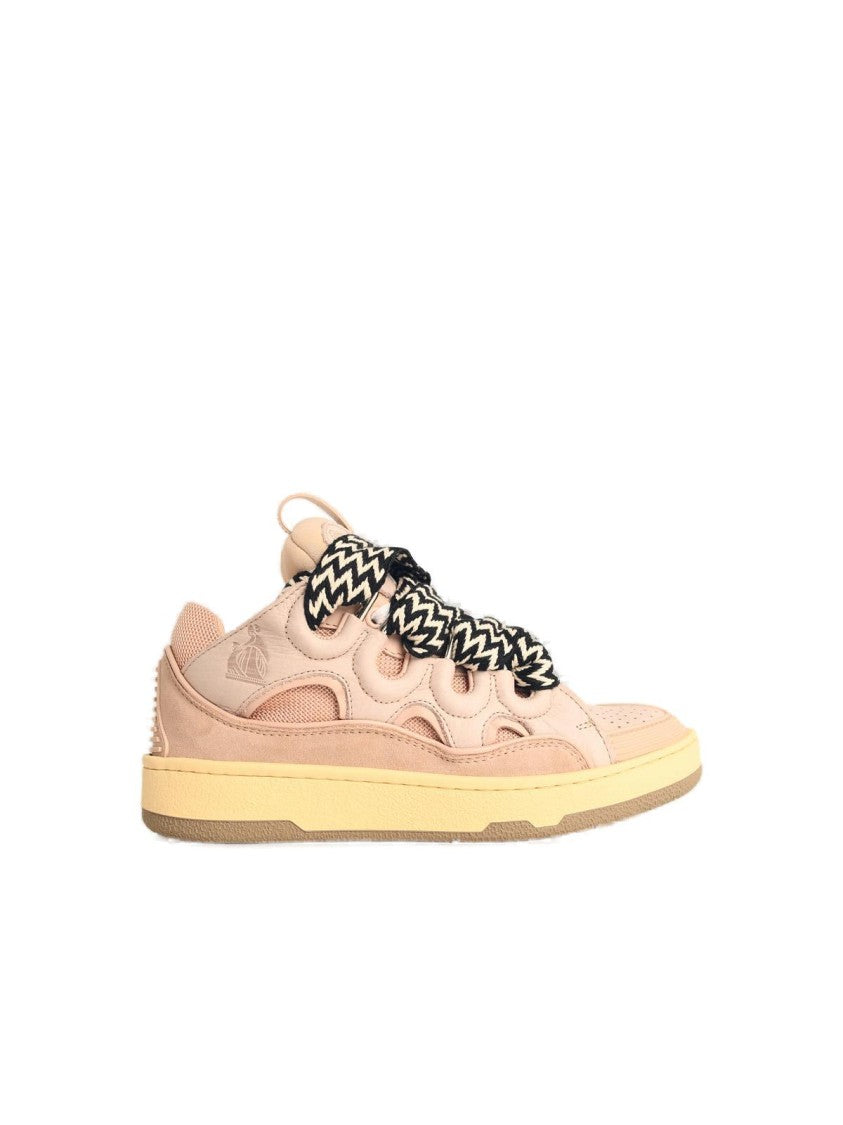 Lanvin Curb' Pink Leather Blend Sneakers