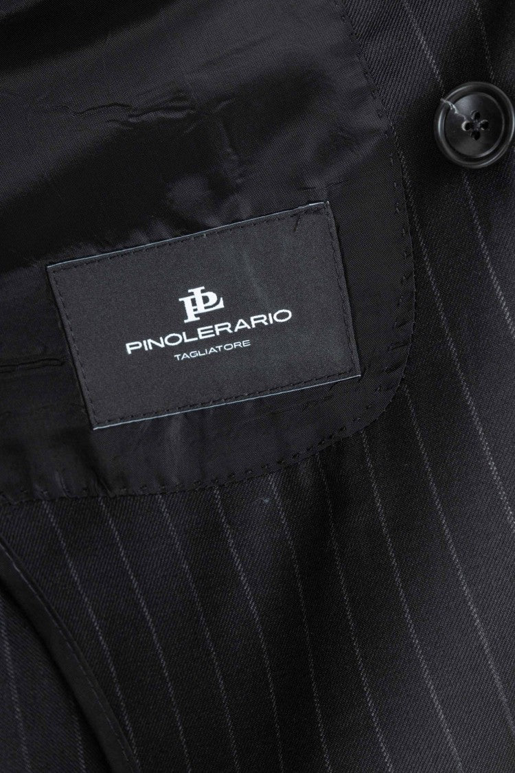 Tagliatore Double-Breasted Pinstripe Wool Suit Mod. Black