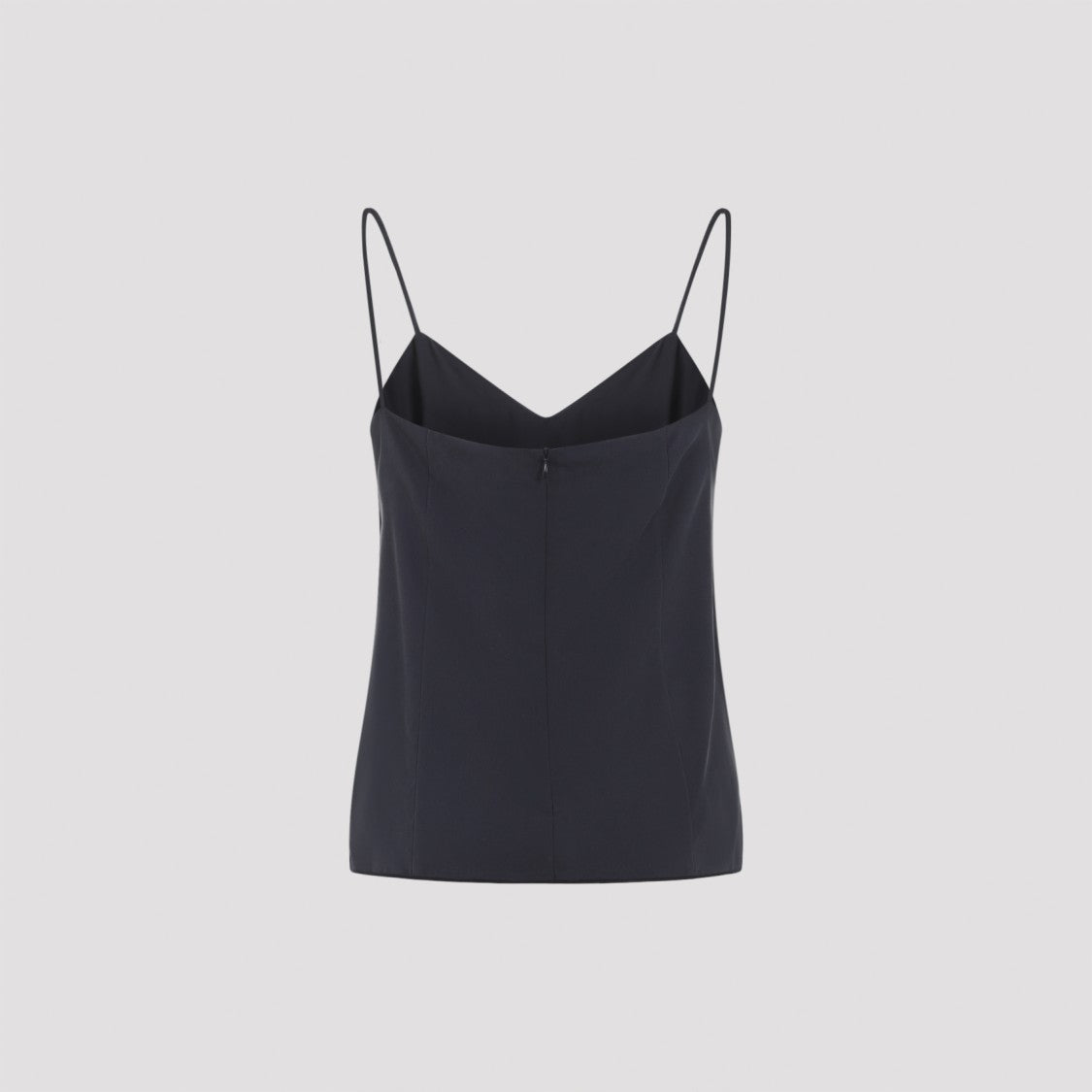 Max Mara Silk V-Neck Top With Spaghetti Straps