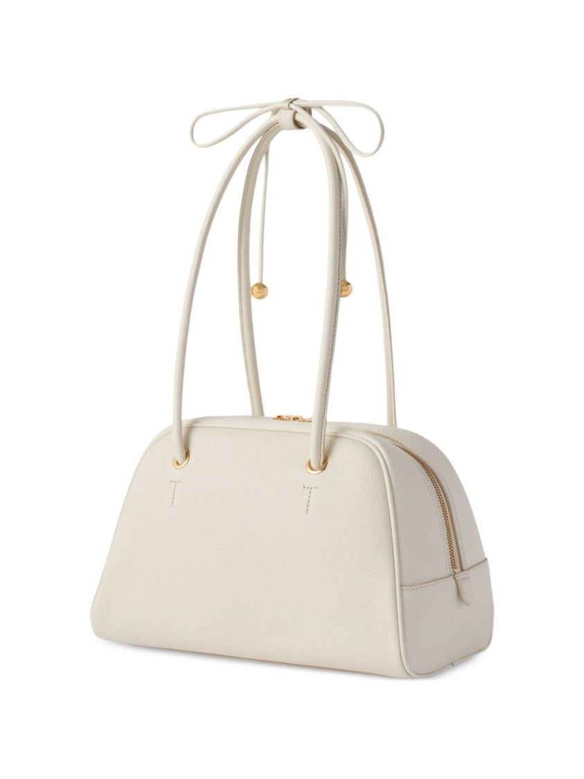 Furla White Poppy Dome M Structured Leather Handbag