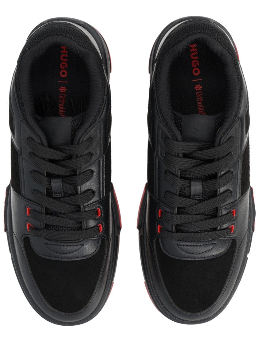 Hugo Yarrow Black Red Accents Sneakers