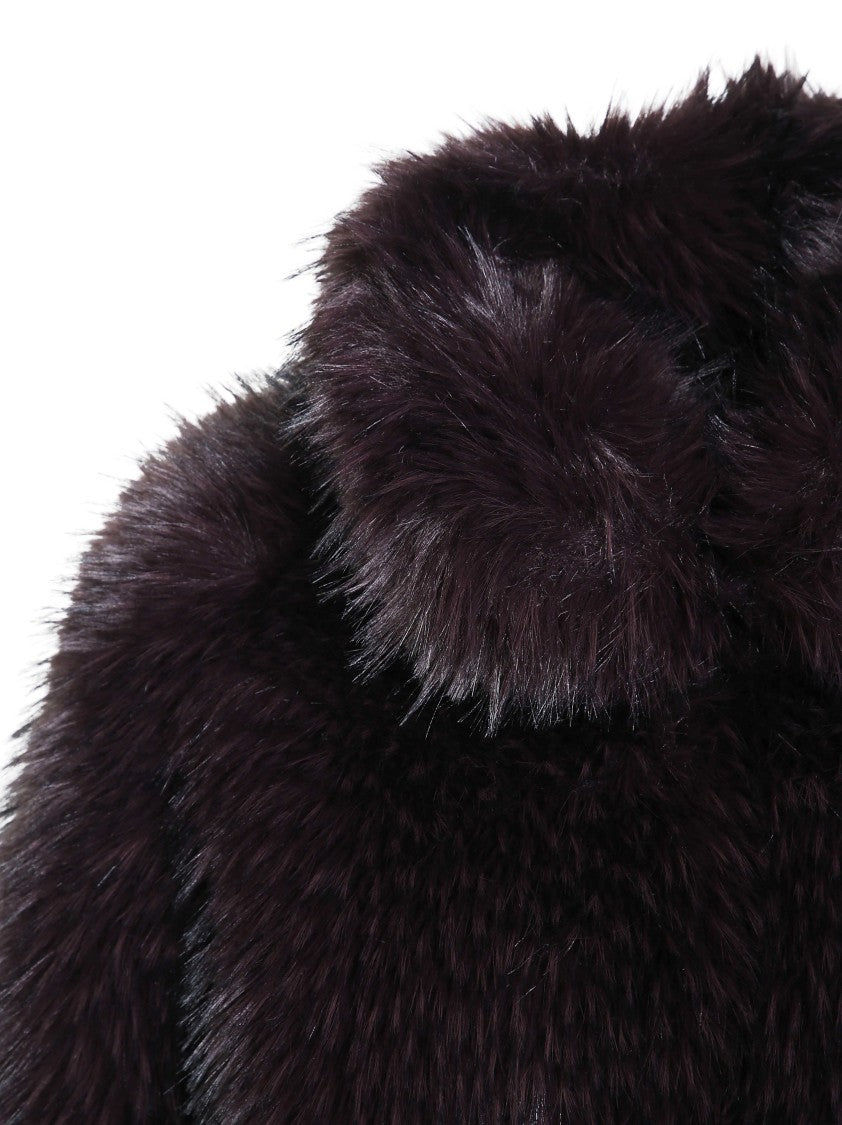 Pinko Gravina High Collar Voluminous Cropped Fur Jacket