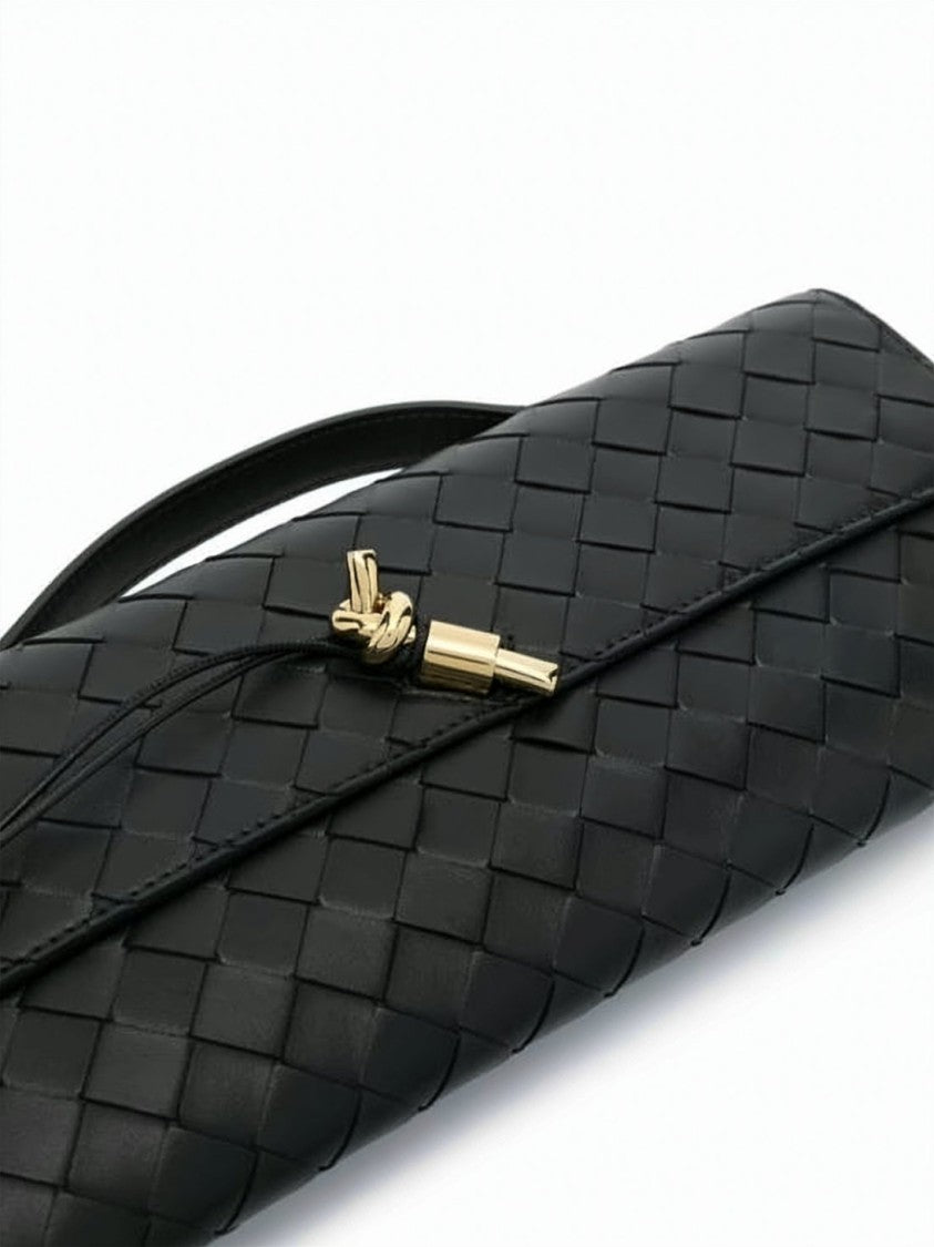 Bottega Veneta Woven Lambskin Clutch With Signature Intrecciato Pattern