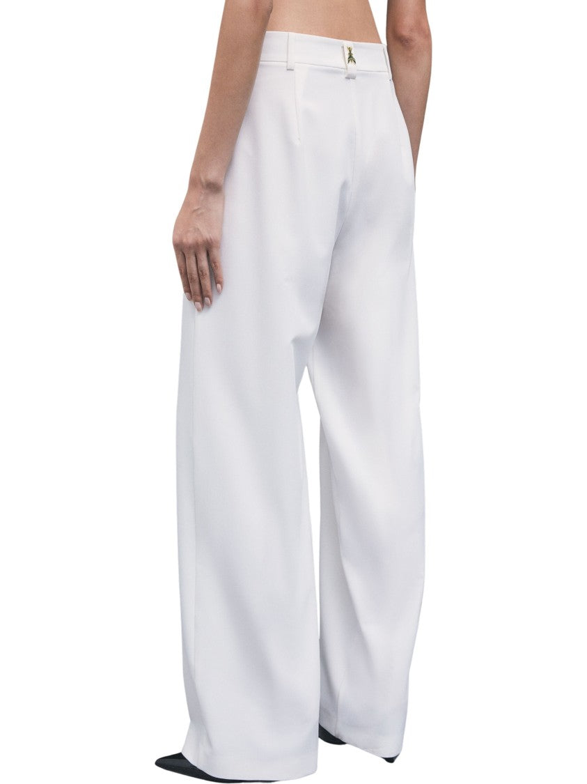 Patrizia Pepe Fluid Gabardine Wide-Leg Trousers With Pleat Detail