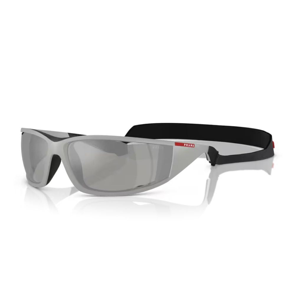Prada Linea Rossa Ps A04s Wraparound Matte Grey Sunglasses