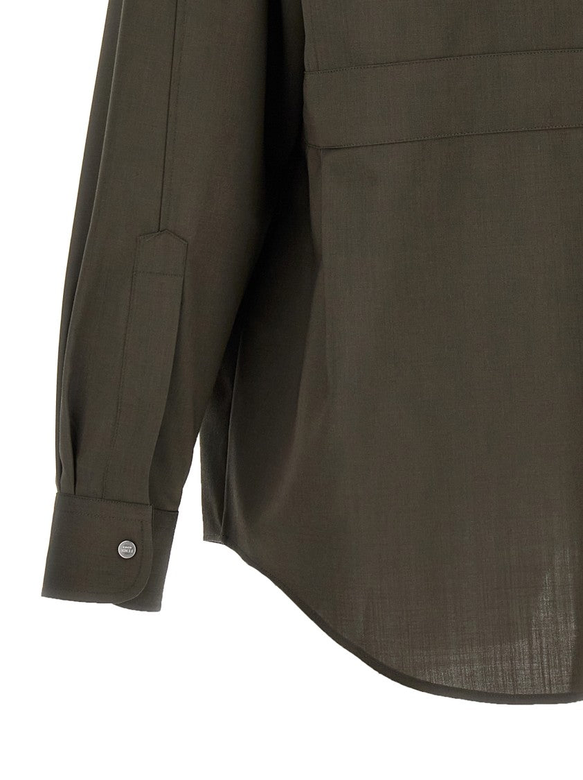 Fendi Oversized Wool Shirt With Button Closure