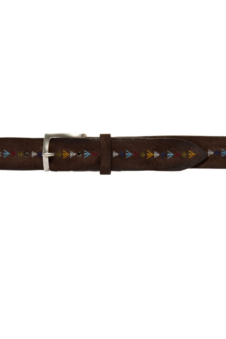 Orciani Embroidered Suede Leather Casual Belt