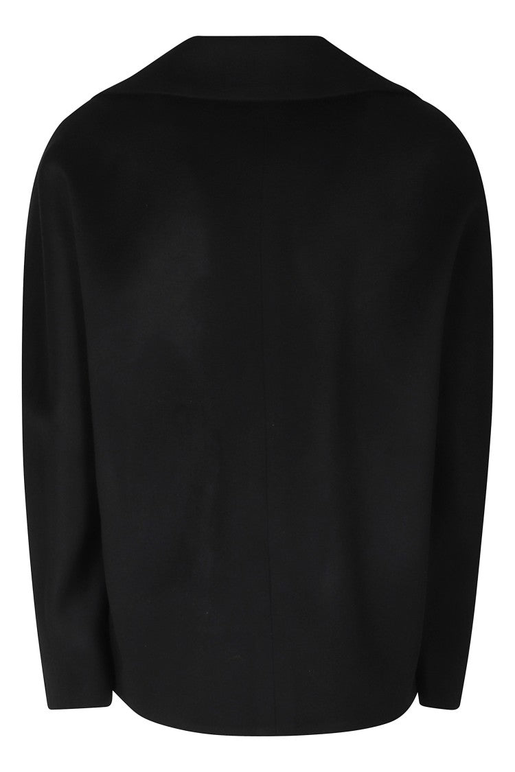 Federica Tosi Black Short Caban Wool-Cashmere Coat