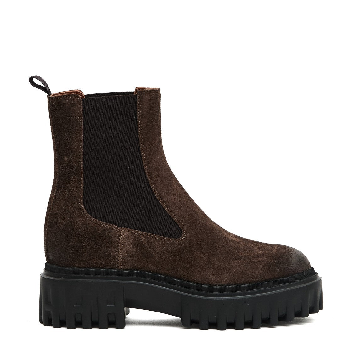 Hogan Chelsea Cam Brown Rubber Stripes H Boots