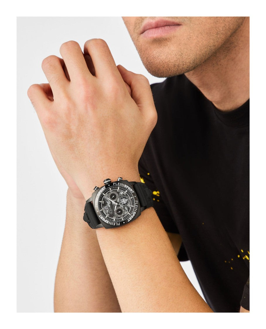 Plein Sport Wildcat Chronograph Watch With Camo Guilloche Dial
