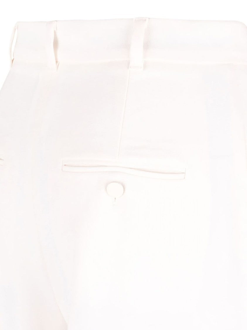 Max Mara Ivory White Cady Wide-Leg Trousers