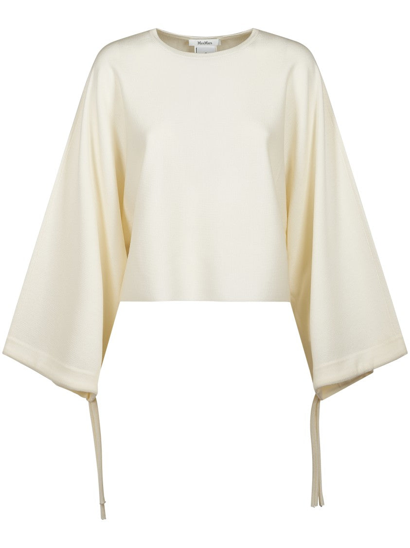 Max Mara Cropped Dress With Flowing Sleeves And Adjustable Ties