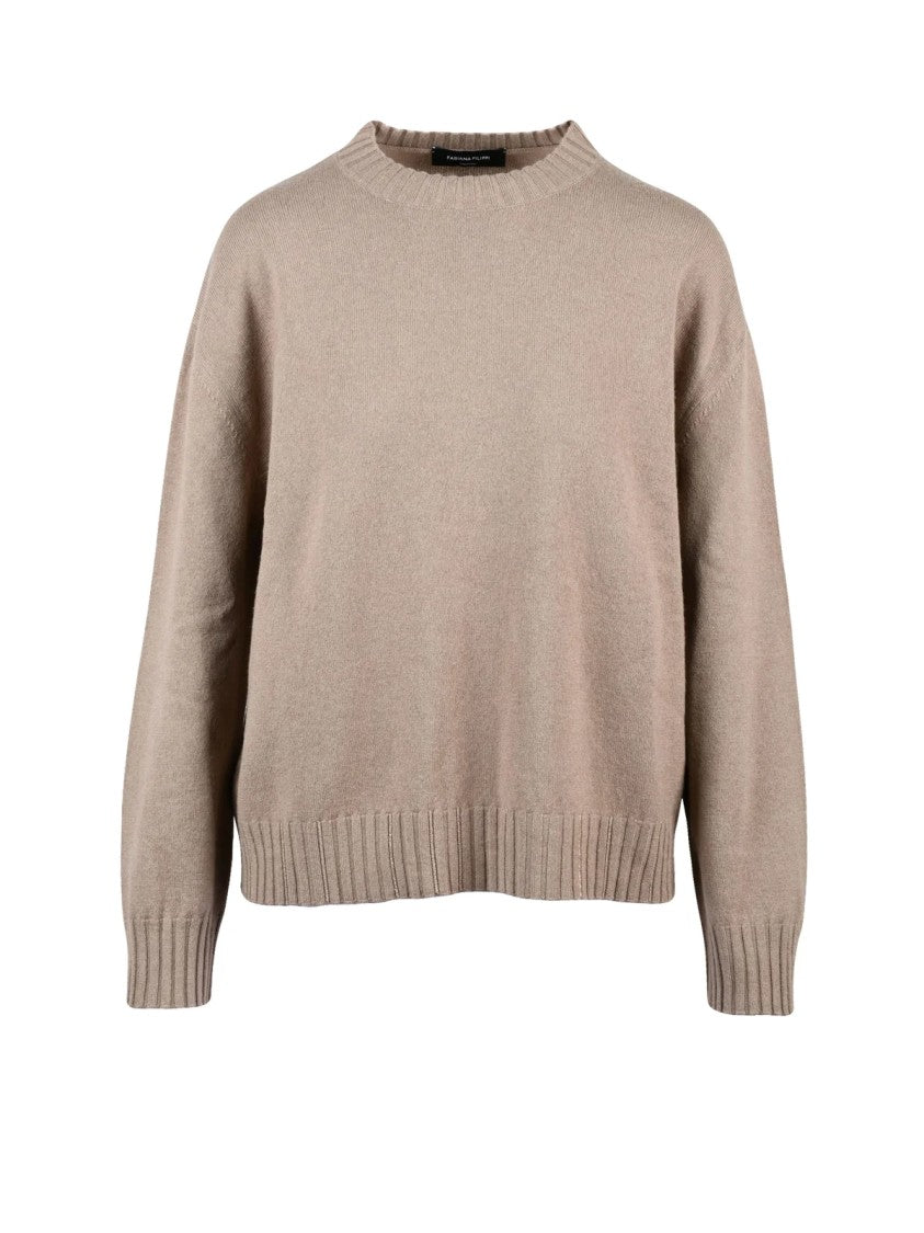 Fabiana Filippi Embroidered Crew Neck Pullover With Ribbed Detailing