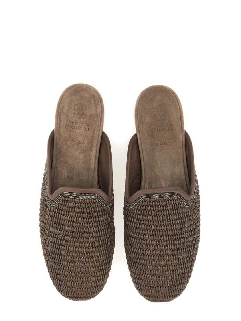 Brunello Cucinelli Techno Raffia Slipper