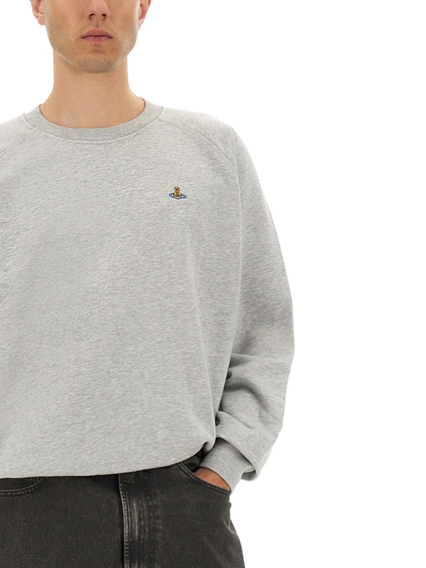 Vivienne Westwood Raglan Sleeve Grey Cotton Sweatshirt