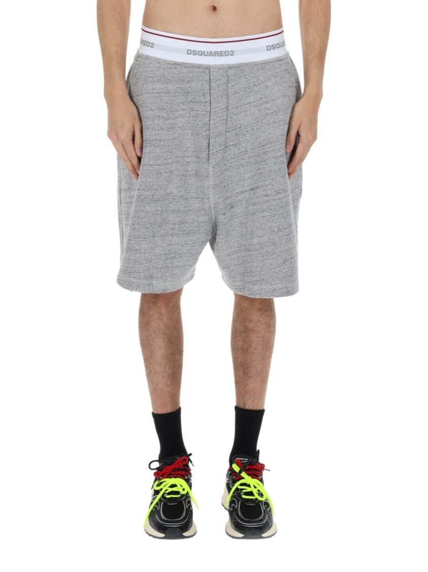 Dsquared2 Oversize Logo Repeated Waistband Shorts