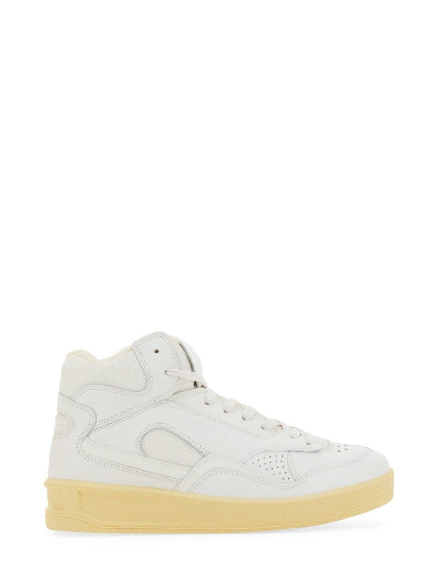 Jil Sander Perforated Leather High-Top Sneakers