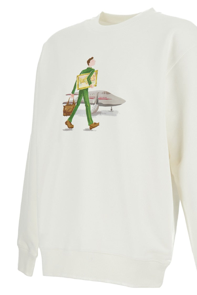 Drôle De Monsieur Crewneck Sweatshirt With Colorful Chest Print