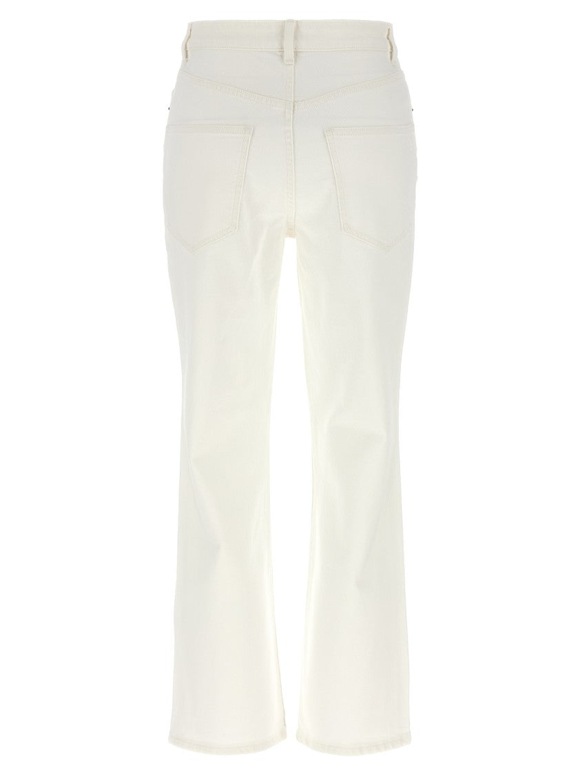 Tory Burch Cropped Denim Jeans With Flared Leg