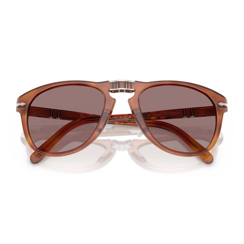 Persol Po0714sm Steve Mcqueen Folding Pilot Sunglasses In Terra Di Siena