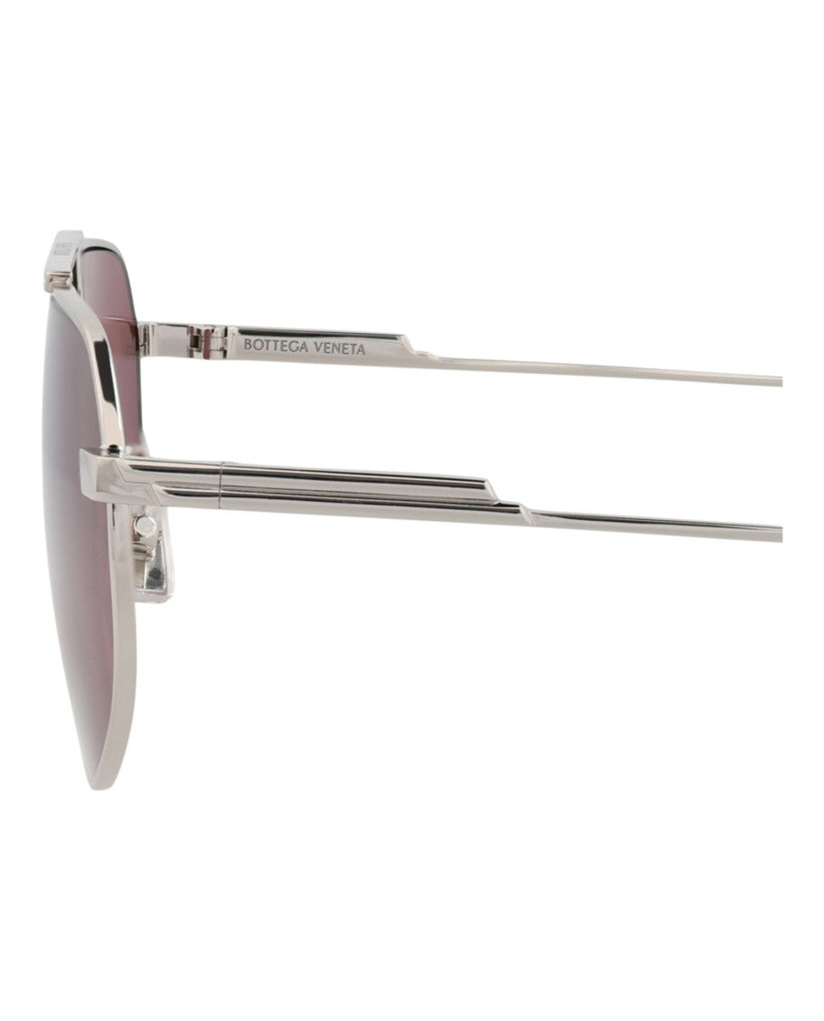 Bottega Veneta Aviator-Frame Metal Sunglasses With Adjustable Nosepads